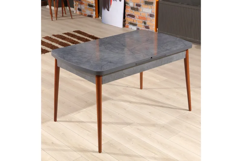 Evano Spisebord 132 cm Rektangulær, Antracit/Valnød