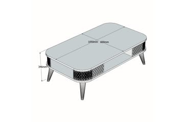 Eylul Rektangulært Sofabord 105 cm med Hylder i Træ - Beige - Møbler - Borde - Sofabord