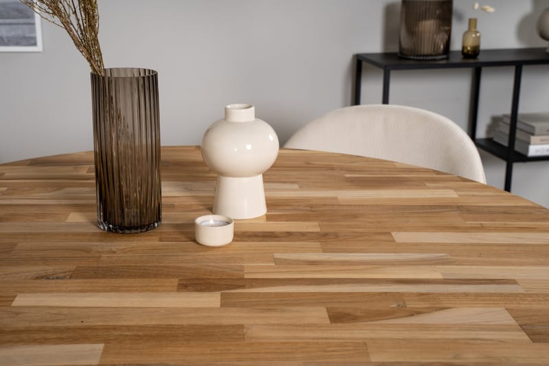 Ezra Matgruppe 100 cm Rund med 4 Sedavi Stole - Beige - Møbler - Borde - Spisebordssæt