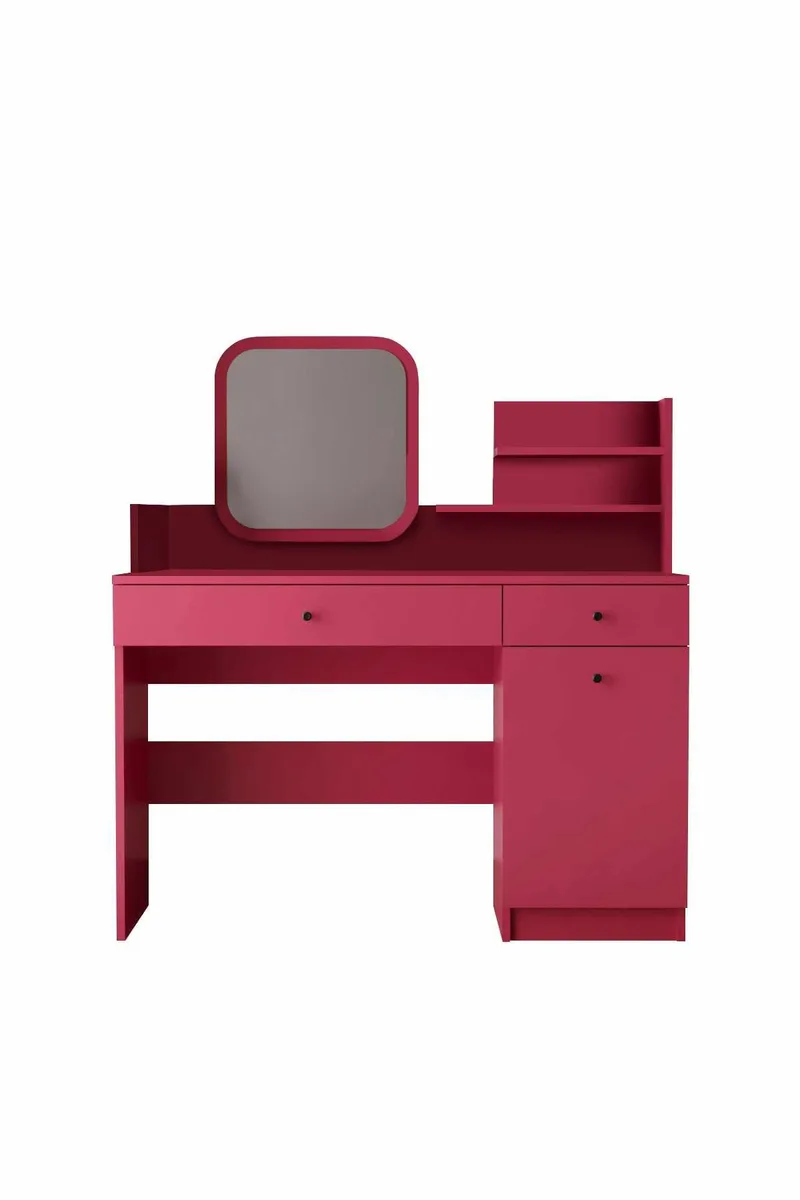 Fabrony sminkebord med spejl 124 cm, Hindbær