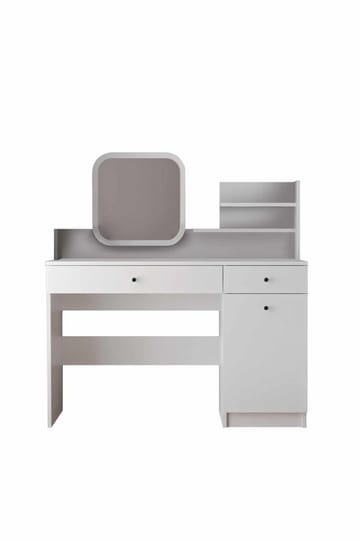 Fabrony sminkebord med spejl 124 cm - Hvid - Møbler - Borde - Sminkebord & konsolbord