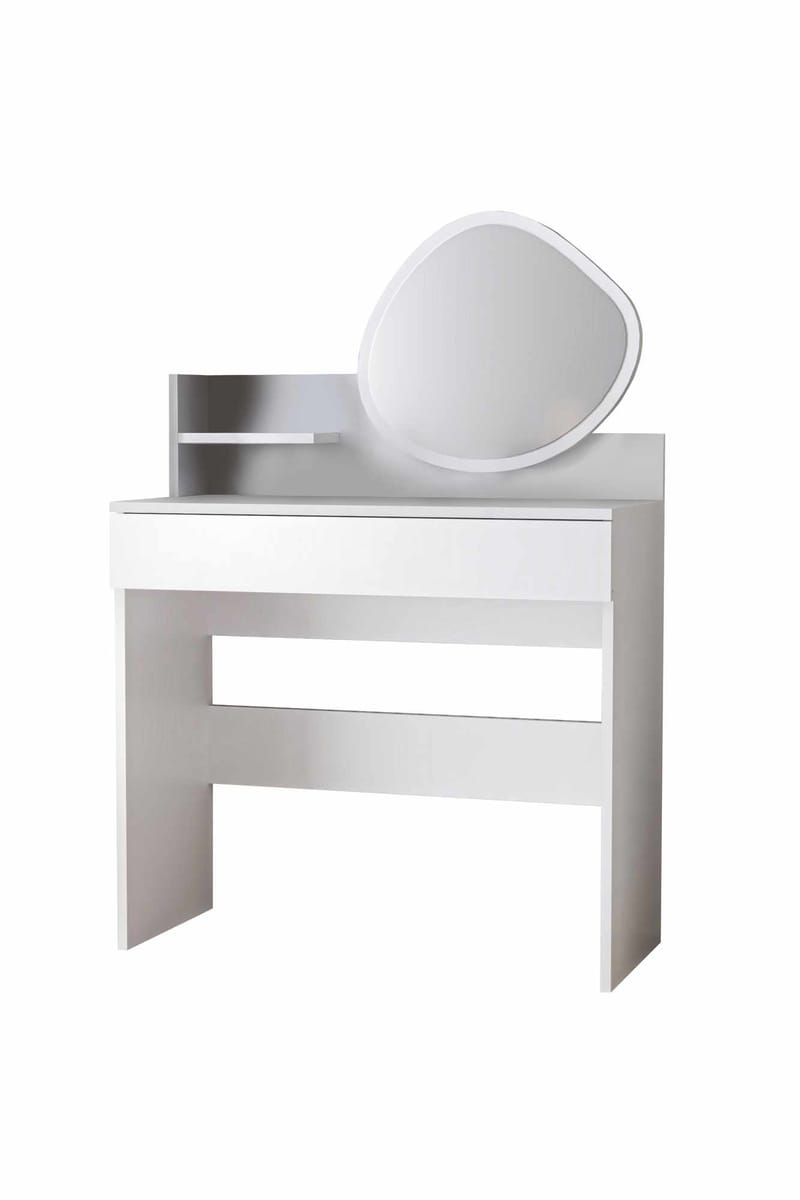 Fabrony sminkebord med spejl 90 cm, Hvid