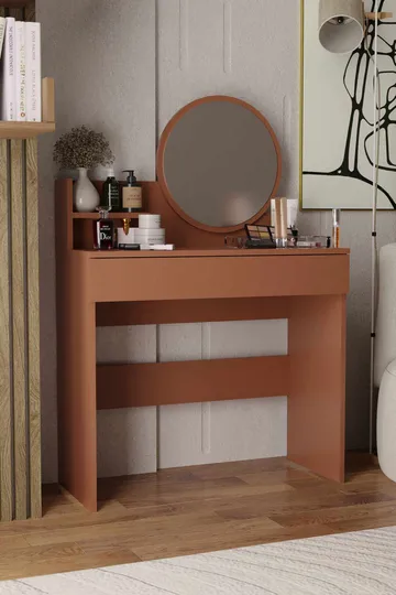 Fabrony sminkebord med spejl 90 cm - Sepia - Møbler - Borde - Sminkebord & konsolbord