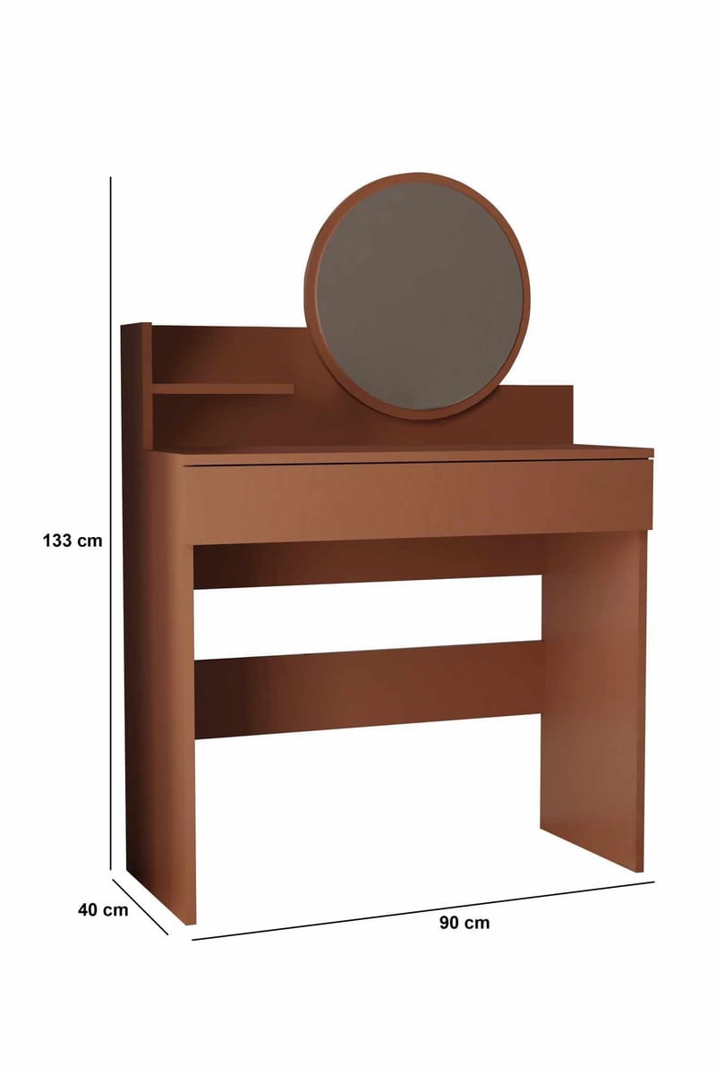 Fabrony sminkebord med spejl 90 cm - Sepia - Møbler - Borde - Sminkebord & konsolbord
