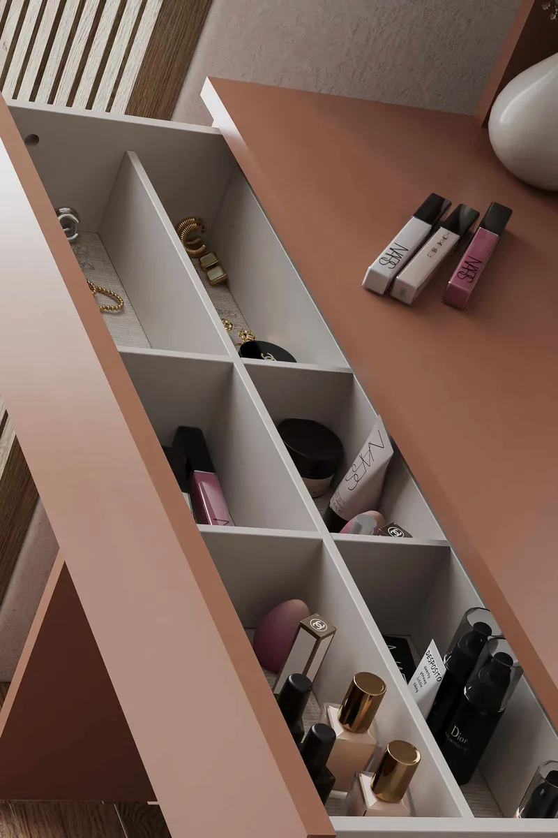 Fabrony sminkebord med spejl 90 cm - Sepia - Møbler - Borde - Sminkebord & konsolbord