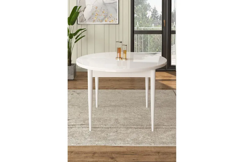 Farefax Spisebord 90 cm Rund - Hvid - Møbler - Borde - Spisebord og køkkenbord