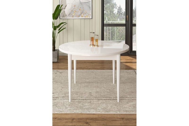 Farefax Spisebord 90 cm Rund - Hvid - Møbler - Borde - Spisebord og køkkenbord