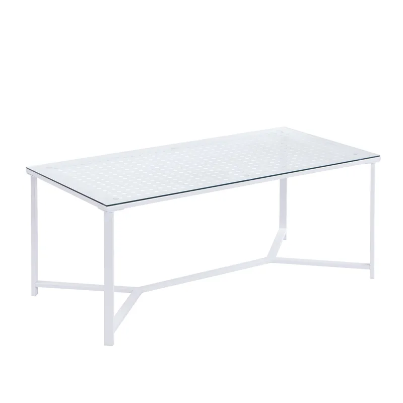 Fenara sofabord 100 cm, Transparent og mat hvid