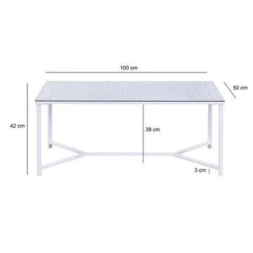 Fenara sofabord 100 cm - Transparent og mat hvid - Møbler - Borde - Sofabord