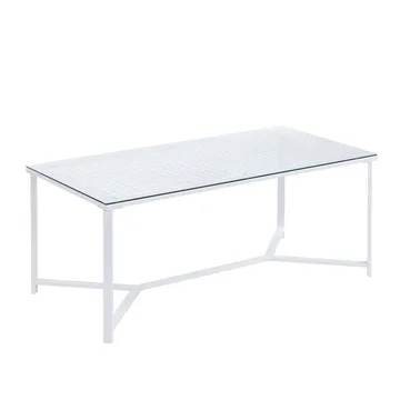Fenara sofabord 100 cm - Transparent og mat hvid - Møbler - Borde - Sofabord