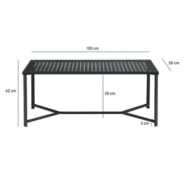 Fenara sofabord 100 cm - Transparent og matsort - Møbler - Borde - Sofabord