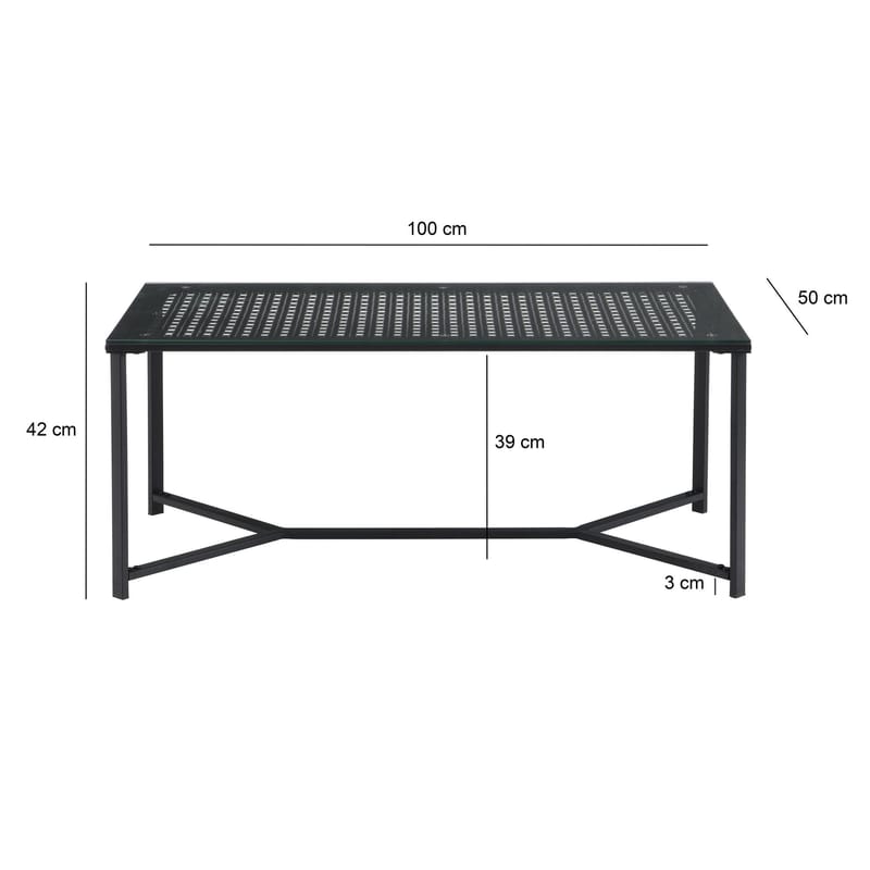 Fenara sofabord 100 cm - Transparent og matsort - Møbler - Borde - Sofabord