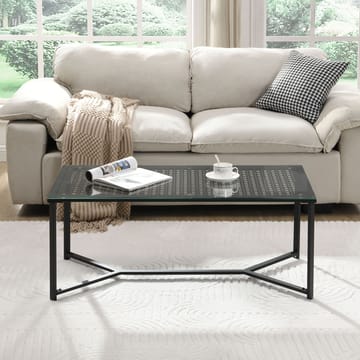Fenara sofabord 100 cm - Transparent og matsort - Møbler - Borde - Sofabord