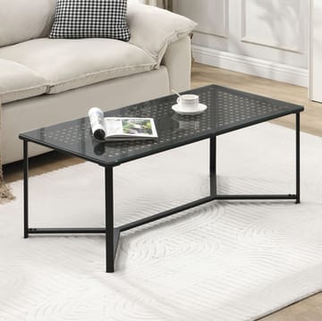Fenara sofabord 100 cm - Transparent og matsort - Møbler - Borde - Sofabord