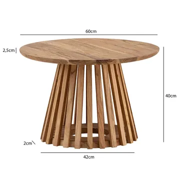 Feneri Sofabord 60 cm Rund - Varm lysebrun - Møbler - Borde - Sofabord