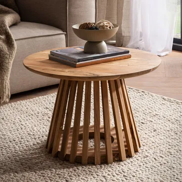 Feneri Sofabord 60 cm Rund - Varm lysebrun - Møbler - Borde - Sofabord