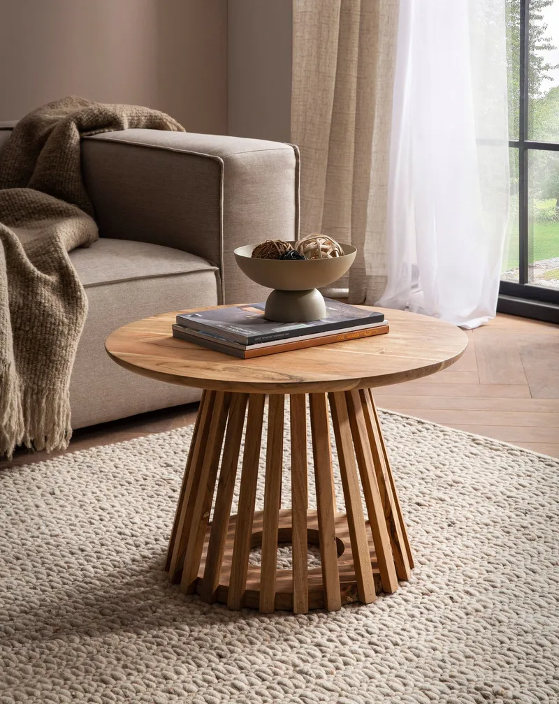 Feneri Sofabord 60 cm Rund - Varm lysebrun - Møbler - Borde - Sofabord
