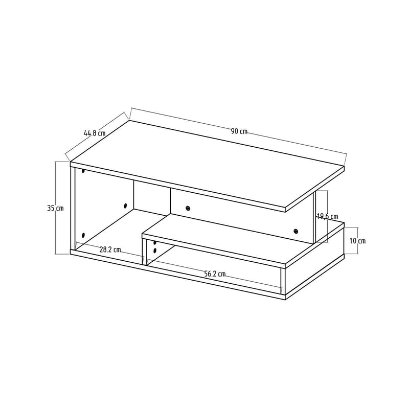 Fenlo Sofabord 90x35x44,8 cm - Hvid marmor - Møbler - Borde - Sofabord