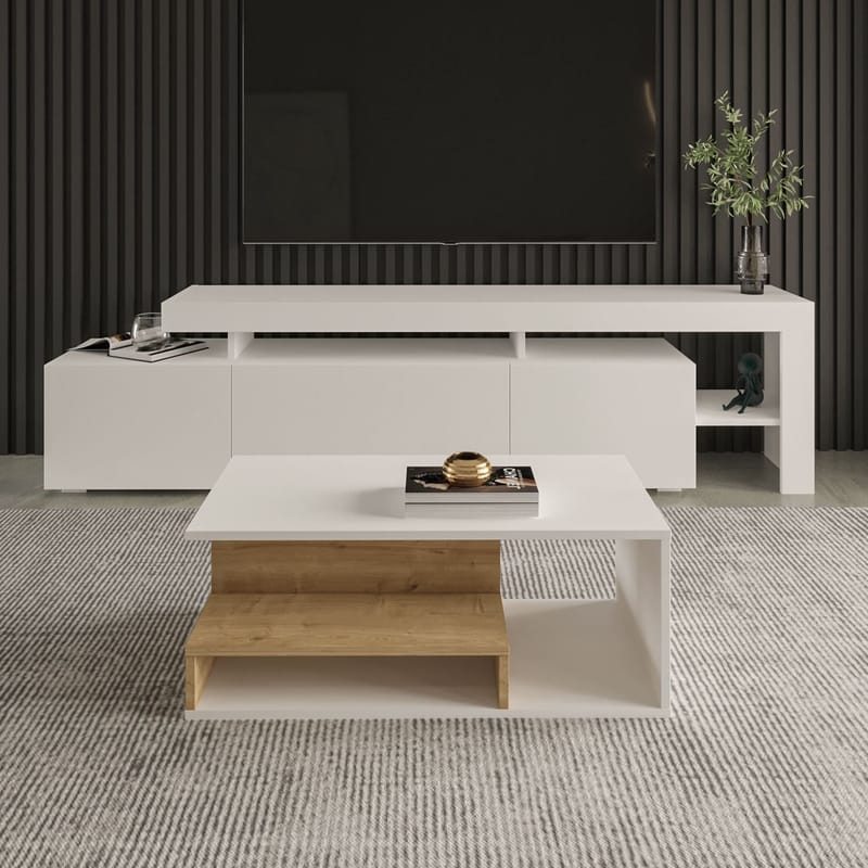 Fenlo Sofabord 90x35x44,8 cm - Hvid safireg - Møbler - Borde - Sofabord