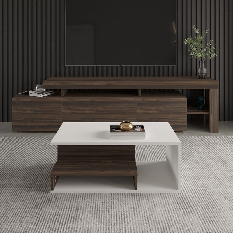 Fenlo Sofabord 90x35x44,8 cm - Hvid valnød - Møbler - Borde - Sofabord