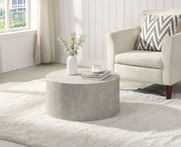 Fenova Rund Cylinder Sofabord 60 cm - Lysegrå - Møbler - Borde - Sofabord