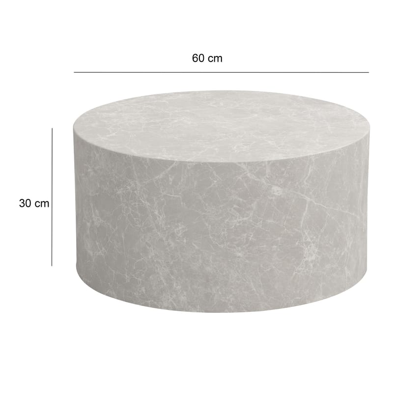 Fenova Rund Cylinder Sofabord 60 cm - Lysegrå - Møbler - Borde - Sofabord