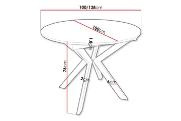 Ferrer Spisebord 138 cm - Sort/Hvid - Møbler - Borde - Spisebord og køkkenbord