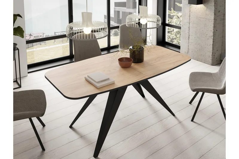 Ferro Spisebord 198 cm - Sort/Beige - Møbler - Borde - Spisebord og køkkenbord