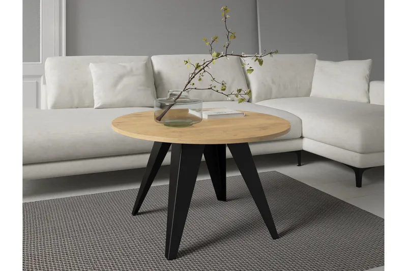 Festus Sofabord 75 cm - Sort/Beige - Møbler - Borde - Sofabord