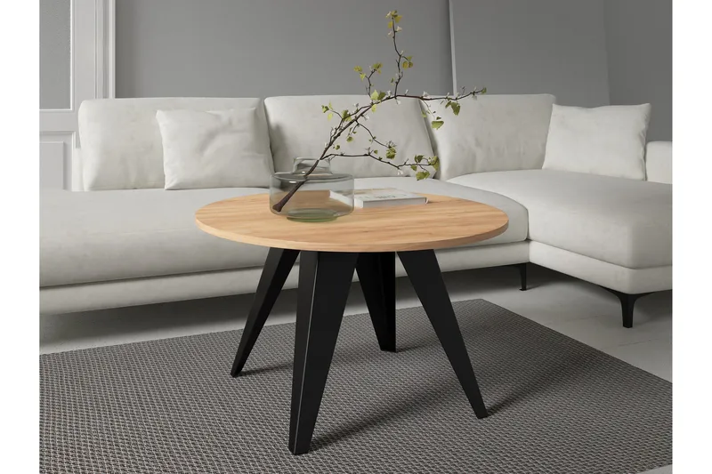 Festus Sofabord 75 cm - Sort/Beige - Møbler - Borde - Sofabord