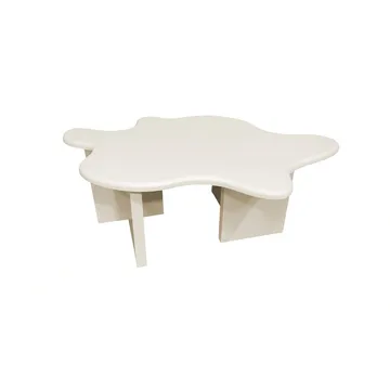 Flower Sofabord 116 cm med Organisk Form i Malet Træ - Cremehvid - Møbler - Borde - Sofabord