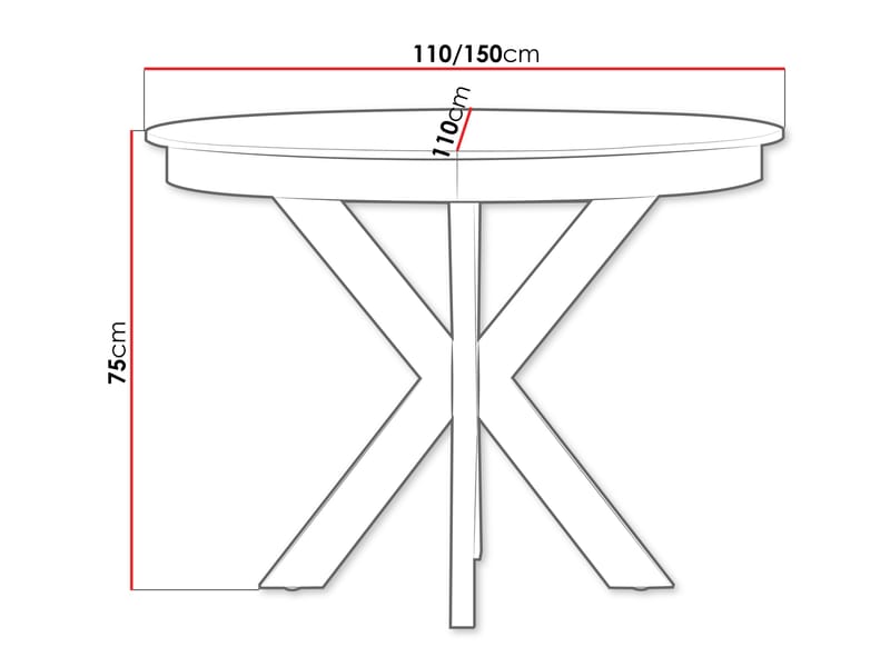 Fonti Spisebord 110 cm Rundt - Brun|sort - Møbler - Borde - Spisebord og køkkenbord