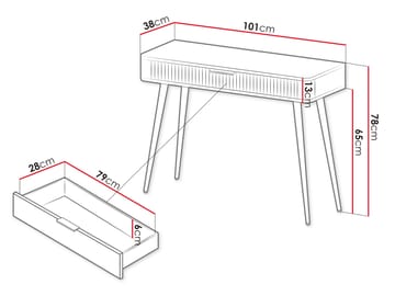 Forba Sminkebord 101 cm - hvid - Møbler - Borde - Sminkebord & konsolbord