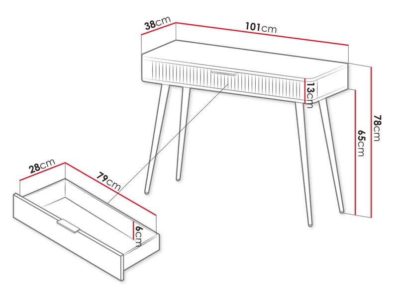 Forba Sminkebord 101 cm - hvid - Møbler - Borde - Sminkebord & konsolbord
