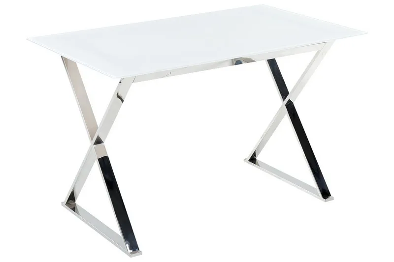 Foxter Spisebord 70x120 cm, Hvid/Sølv