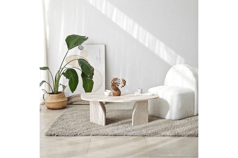 Fredrilla Sofabord 105 cm - Beige - Møbler - Borde - Sofabord