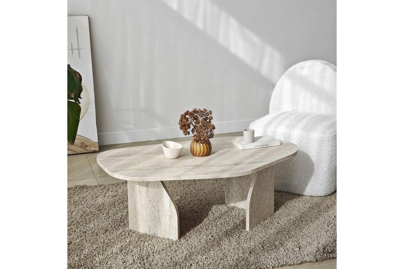 Fredrilla Sofabord 105 cm - Beige - Møbler - Borde - Sofabord