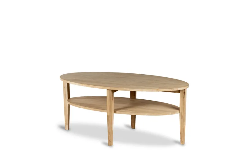 Freemont Ovalt Sofabord 120x60 cm i massivt træ, Natur