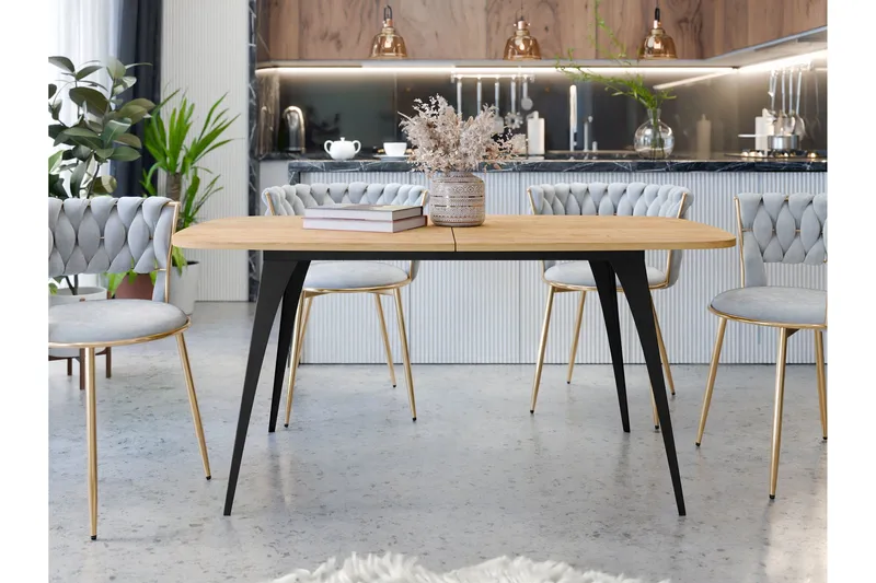 Fritzger Spisebord 198 cm - Sort/Beige - Møbler - Borde - Spisebord og køkkenbord