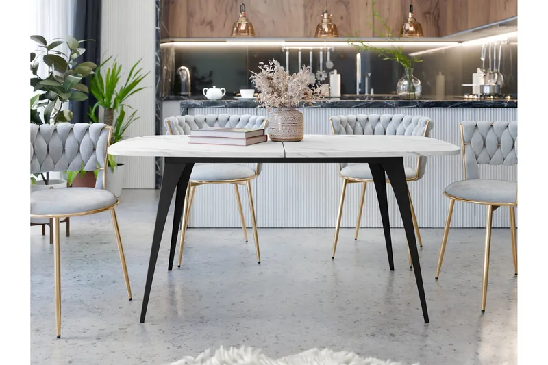 Fritzger Spisebord 198 cm - Sort/Hvid - Møbler - Borde - Spisebord og køkkenbord