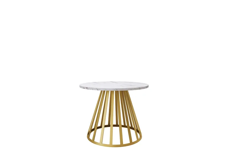 Frosty Sofabord 58 cm, Guld/Hvid