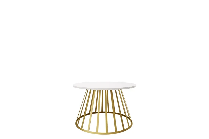 Frosty Sofabord 75 cm, Guld/Hvid