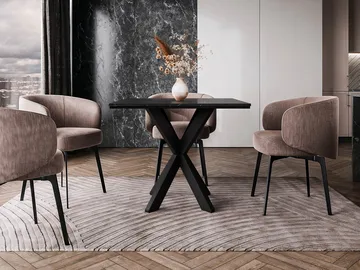 Fynrel Spisebord 90 cm Kvadratisk - Sort - Møbler - Borde - Spisebord og køkkenbord