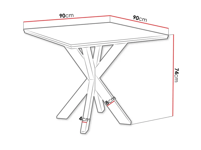 Fynrel Spisebord 90 cm Kvadratisk - Sort/Brun - Møbler - Borde - Spisebord og køkkenbord