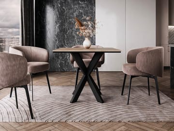 Fynrel Spisebord 90 cm Kvadratisk - Sort/Brun - Møbler - Borde - Spisebord og køkkenbord