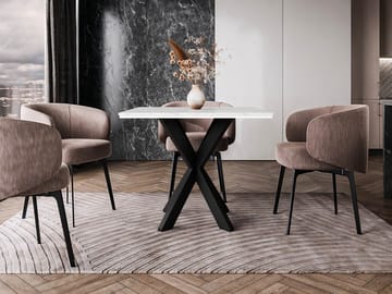 Fynrel Spisebord 90 cm Kvadratisk - Sort/Hvid - Møbler - Borde - Spisebord og køkkenbord