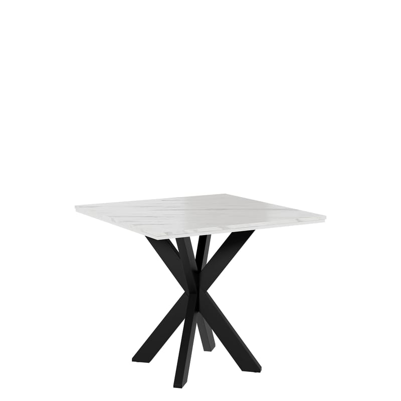 Fynrel Spisebord 90 cm Kvadratisk - Sort/Hvid - Møbler - Borde - Spisebord og køkkenbord