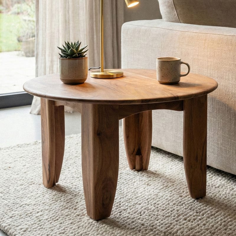 Fynricon sofabord 60 cm rundt - Varm brun - Møbler - Borde - Sofabord