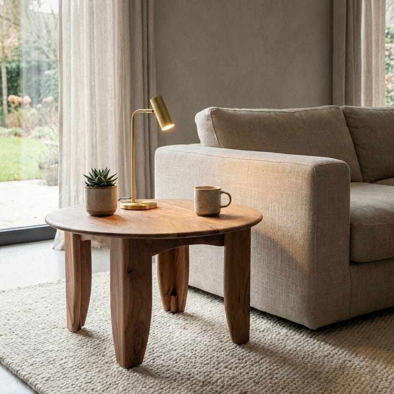 Fynricon sofabord 60 cm rundt - Varm brun - Møbler - Borde - Sofabord