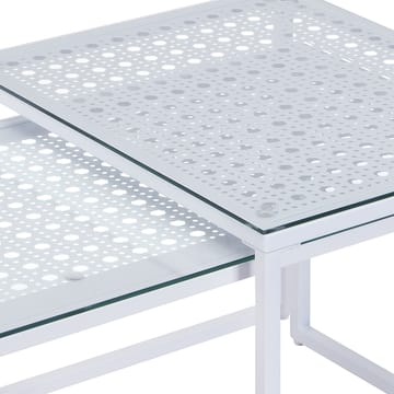 Galilo indskudsborde 100 cm sæt med 2 - Transparent og mat hvid - Møbler - Borde - Sofabord